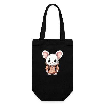 Mouse - Kawaii Style - Gift Bag for Bottles - black - Front