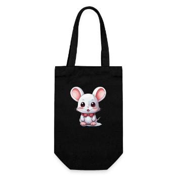 Maus - Kawaii Style - Geschenkbeutel für Flaschen - Schwarz - Vorne