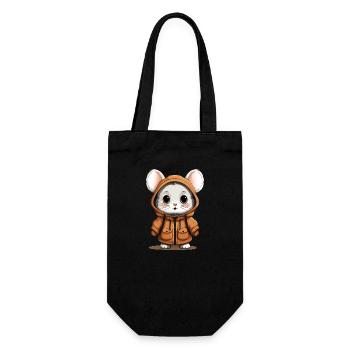 Mouse - Kawaii Style - Gift Bag for Bottles - black - Front