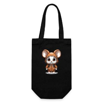 Mouse - Kawaii Style - Gift Bag for Bottles - black - Front