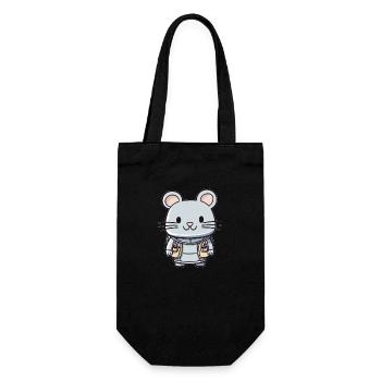 Maus - Kawaii Style - Geschenkbeutel für Flaschen - Schwarz - Vorne