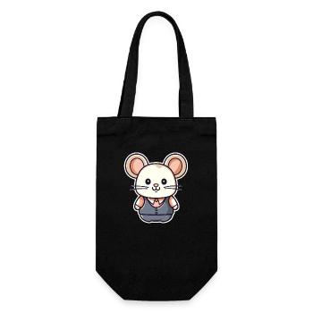 Mouse - Kawaii Style - Gift Bag for Bottles - black - Front