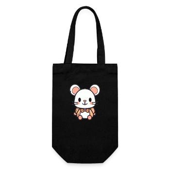 Mouse - Kawaii Style - Gift Bag for Bottles - black - Front
