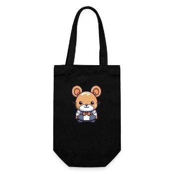 Mouse - Kawaii Style - Gift Bag for Bottles - black - Front