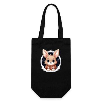 Bunny - Kawaii Style - Gift Bag for Bottles - black - Front