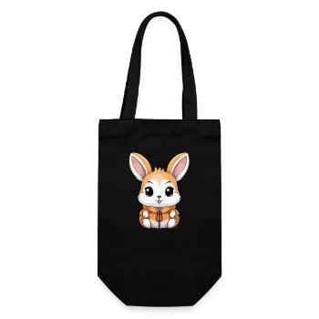 Bunny - Kawaii Style - Gift Bag for Bottles - black - Front