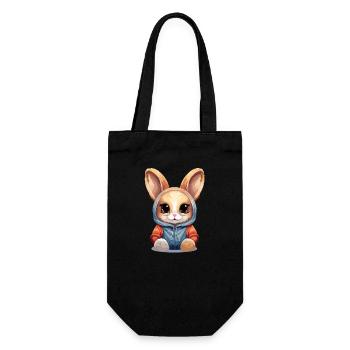 Bunny - Kawaii Style - Gift Bag for Bottles - black - Front