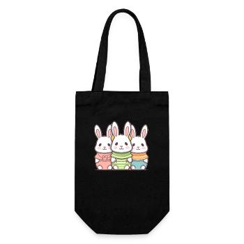 Bunny - Kawaii Style - Gift Bag for Bottles - black - Front
