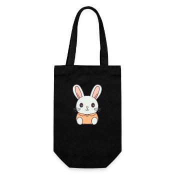 Hase - Kawaii Style - Geschenkbeutel für Flaschen - Schwarz - Vorne