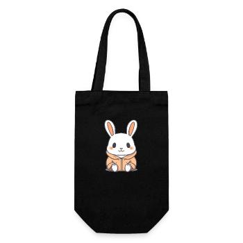 Hase - Kawaii Style - Geschenkbeutel für Flaschen - Schwarz - Vorne