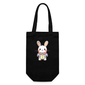 Lapin - Style Kawaii - Sac à bouteille - noir - Devant