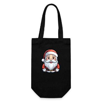 Weihnachtsmann Design - Kawaii Style - Geschenkbeutel für Flaschen - Schwarz - Vorne