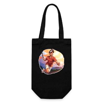 Tennis Player - Illustration - Gift Bag for Bottles - black - Front