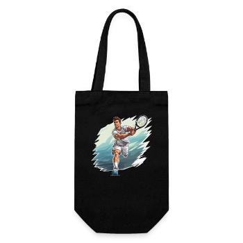 Tennis Player - Illustration - Gift Bag for Bottles - black - Front