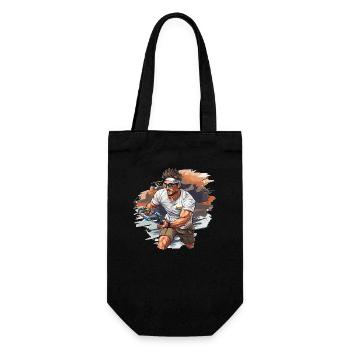 Joueur de tennis - Illustration - Sac à bouteille - noir - Devant