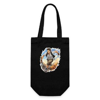 Joueur de tennis - Illustration - Sac à bouteille - noir - Devant