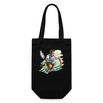 Joueur de tennis - Illustration - Sac à bouteille - noir - Devant