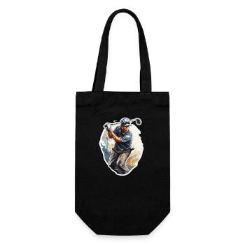 Golf Spieler - Illustration - Geschenkbeutel für Flaschen - Schwarz - Vorne