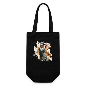 Golf Spieler - Illustration - Geschenkbeutel für Flaschen - Schwarz - Vorne