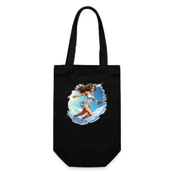 Tennis Spielerin - Illustration - Geschenkbeutel für Flaschen - Schwarz - Vorne