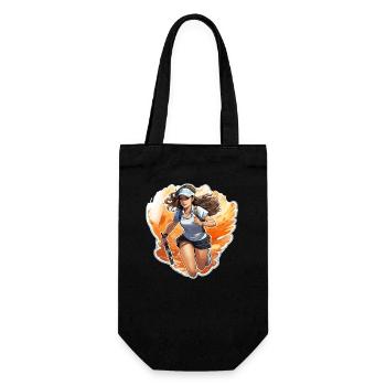Tennis Spielerin - Illustration - Geschenkbeutel für Flaschen - Schwarz - Vorne