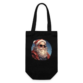 Weihnachtsmann - Illustration - Geschenkbeutel für Flaschen - Schwarz - Vorne