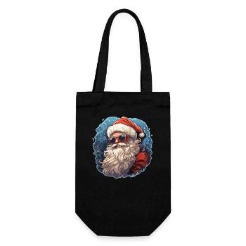 Weihnachtsmann - Illustration - Geschenkbeutel für Flaschen - Schwarz - Vorne