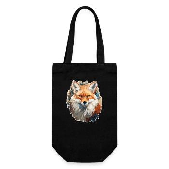 Fuchs - Illustration - Geschenkbeutel für Flaschen - Schwarz - Vorne