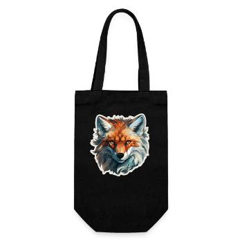 Fuchs - Illustration - Geschenkbeutel für Flaschen - Schwarz - Vorne