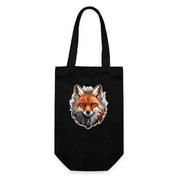 Fuchs - Illustration - Geschenkbeutel für Flaschen - Schwarz - Vorne