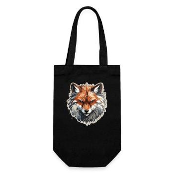 Fuchs - Illustration - Geschenkbeutel für Flaschen - Schwarz - Vorne