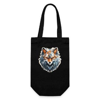 Fuchs - Illustration - Geschenkbeutel für Flaschen - Schwarz - Vorne