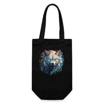 Wolf - Illustration - Geschenkbeutel für Flaschen - Schwarz - Vorne