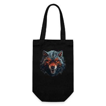Wolf - Illustration - Geschenkbeutel für Flaschen - Schwarz - Vorne