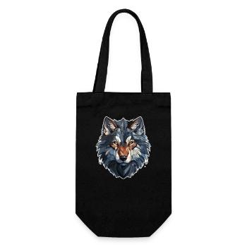 Wolf - Illustration - Geschenkbeutel für Flaschen - Schwarz - Vorne