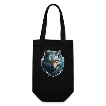 Wolf - Illustration - Geschenkbeutel für Flaschen - Schwarz - Vorne
