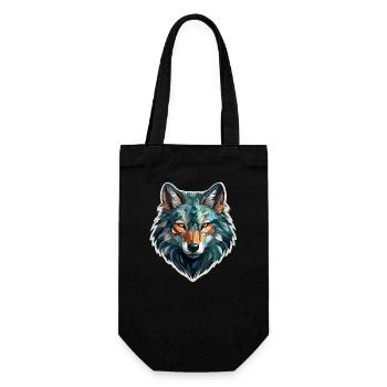 Wolf - Illustration - Geschenkbeutel für Flaschen - Schwarz - Vorne