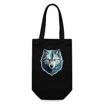 Wolf - Illustration - Geschenkbeutel für Flaschen - Schwarz - Vorne
