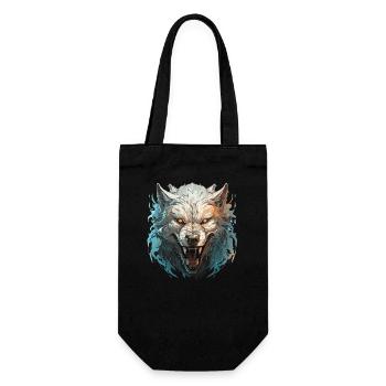 Wolf - Illustration - Geschenkbeutel für Flaschen - Schwarz - Vorne