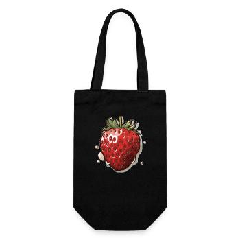 Strawberry - illustration - Gift Bag for Bottles - black - Front
