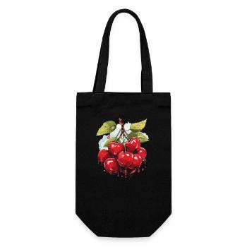 Cherry - illustration - Gift Bag for Bottles - black - Front