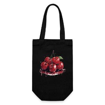 Cherry - illustration - Gift Bag for Bottles - black - Front