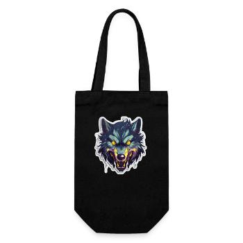 Wolf - Illustration - Geschenkbeutel für Flaschen - Schwarz - Vorne