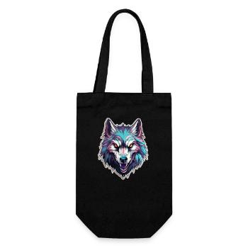 Wolf - Illustration - Geschenkbeutel für Flaschen - Schwarz - Vorne