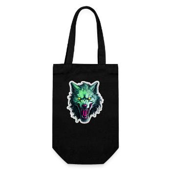 Wolf - Illustration - Geschenkbeutel für Flaschen - Schwarz - Vorne