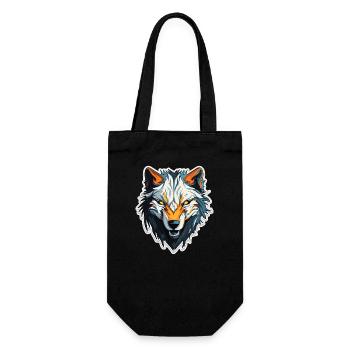 Wolf - Illustration - Geschenkbeutel für Flaschen - Schwarz - Vorne