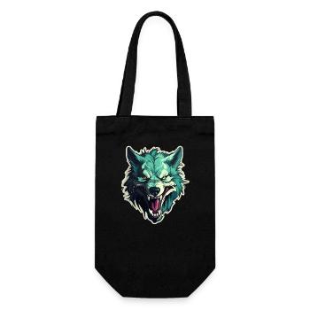 Wolf - Illustration - Geschenkbeutel für Flaschen - Schwarz - Vorne