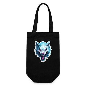 Wolf - Illustration - Geschenkbeutel für Flaschen - Schwarz - Vorne