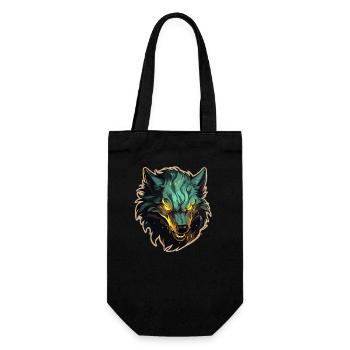Wolf - Illustration - Geschenkbeutel für Flaschen - Schwarz - Vorne