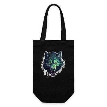 Wolf - Illustration - Geschenkbeutel für Flaschen - Schwarz - Vorne